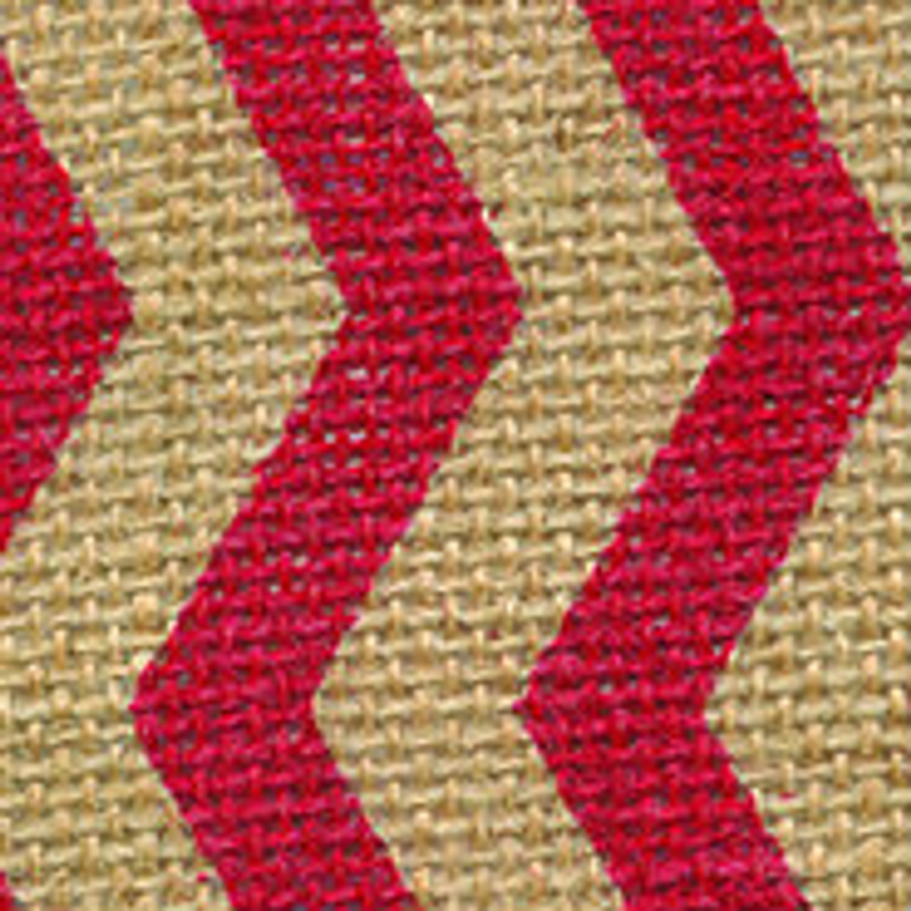 Red Burlap Zag Striped Ribbon