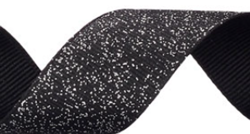 Black Silver Dazzle Grosgrain Ribbon