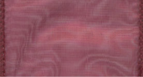 Burgundy Wired Chiffon Ribbon