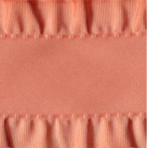 Peach Double Ruffle Ribbon #034