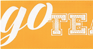 Go Team Golden Rod Printed Ribbon #605
