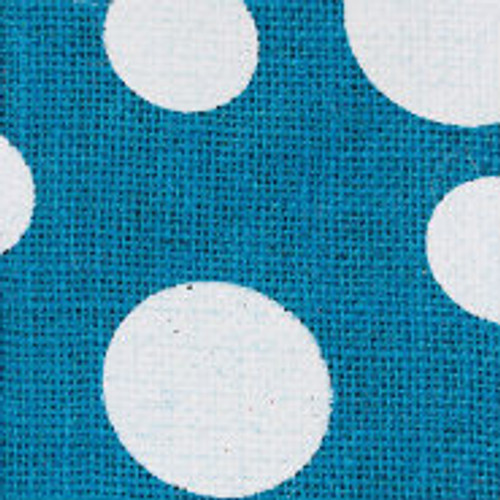 Turquoise Wired Edge Burlap Dots