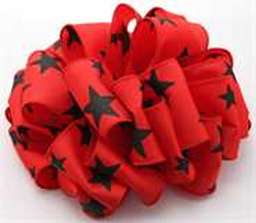 Red and Black Star Wired Ribbon