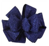 Glitter Frosted Satin Indigo