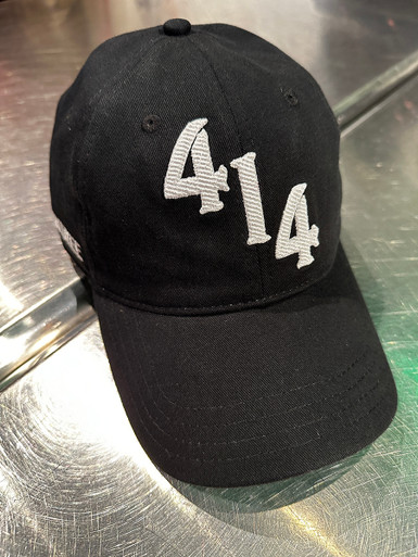 414 diagonal black dad cap