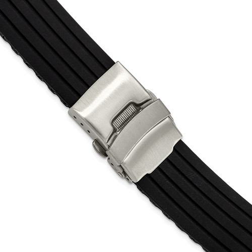 deBeer Black Silicone Rubber Watch Band BA224