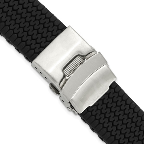 deBeer Black Silicone Rubber Watch Band BA225