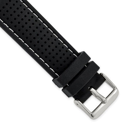 deBeer Black Silicone Rubber Watch Band BA398