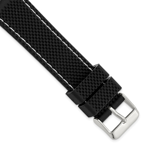 deBeer Black Silicone Rubber Watch Band BA409