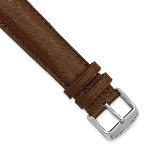 deBeer Brown Natural-Grain Leather Watch Band BA572