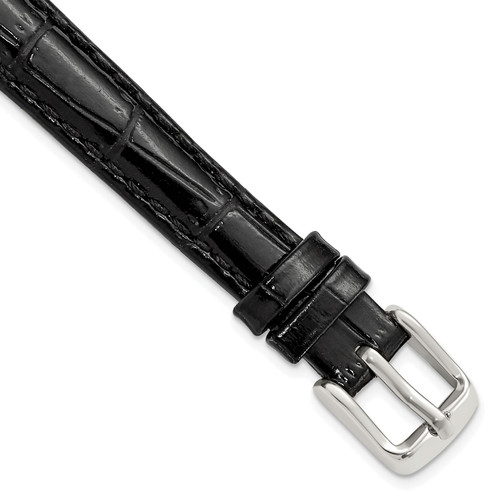 deBeer Black Chronograph Crocodile-Grain Leather Watch Band BA100