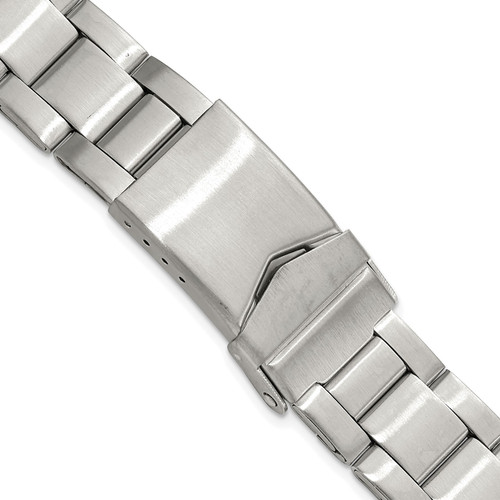 deBeer Silver-Tone Oyster-Style Stainless Steel Watch Band BA256