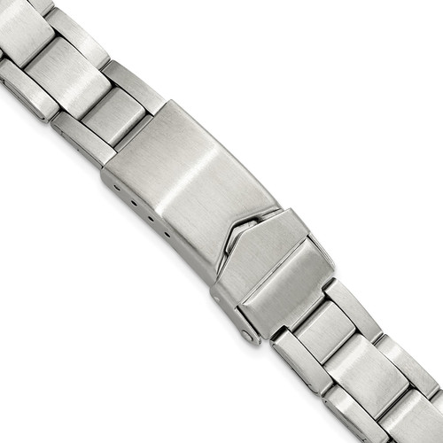 deBeer Silver-Tone Oyster-Style Stainless Steel Watch Band BA264