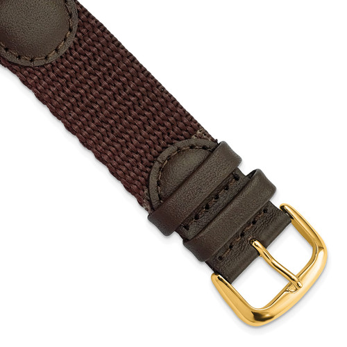 deBeer Brown Nylon and Leather Watch Band BA139