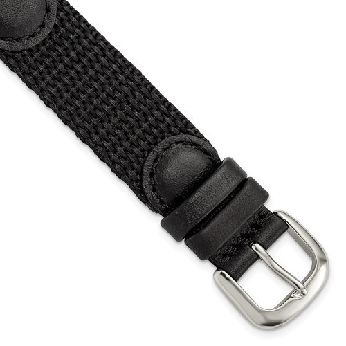 deBeer Black Nylon and Leather Watch Band BA21