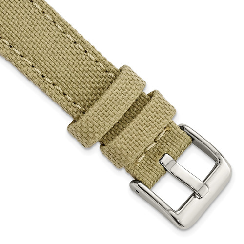 deBeer Beige Nylon and Leather Watch Band BA385