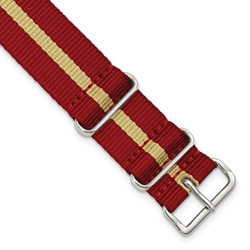 deBeer Red and Tan Striped Nylon Watch Band 268-20