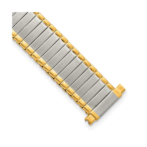 deBeer Satin and Polished Two-Tone Stainless Steel Thin-Flexo Expansion Watch Band EL892