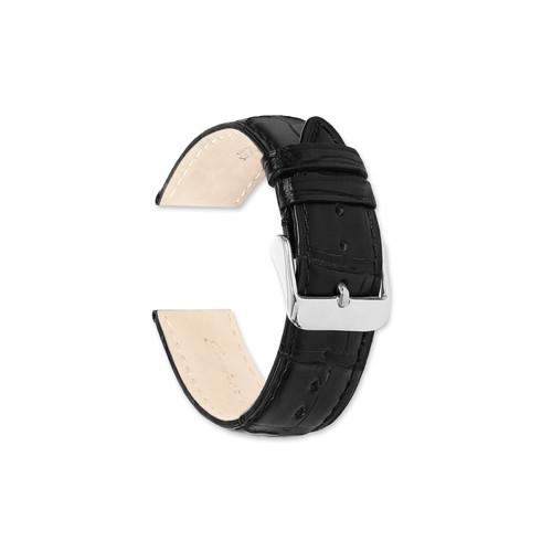 deBeer Black Matte Genuine Alligator Leather Watch Band 413M