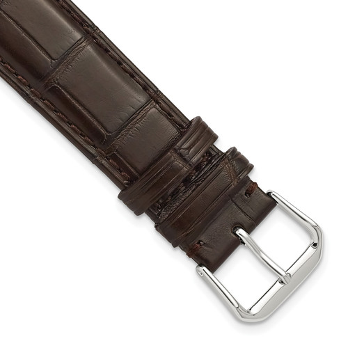 deBeer Dark Brown Matte Genuine Alligator Leather Watch Band 450