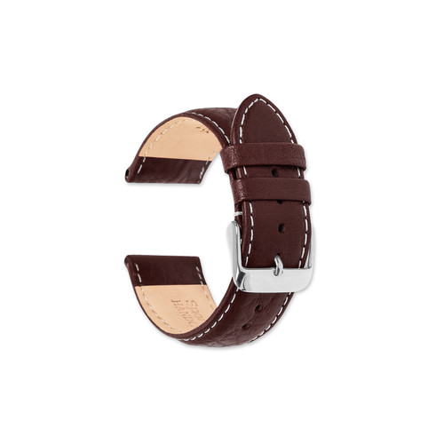 deBeer Brown White-Stitched Leather Watch Band 140S-26