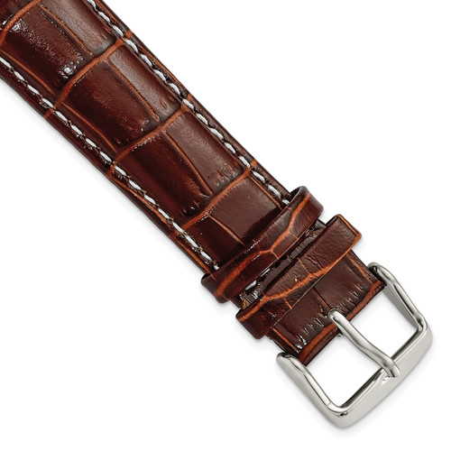 deBeer Havana Chronograph White-Stitched Crocodile-Grain Leather Watch Band BAWS104