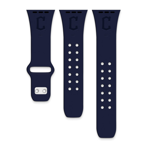 GameTime Cleveland Indians Silicone Apple Watch Band, View 1