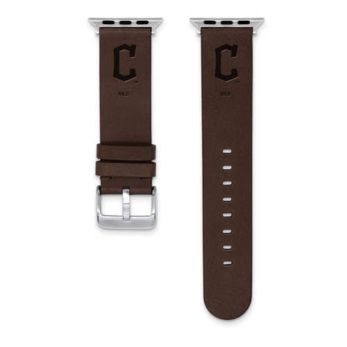 GameTime Cleveland Indians Leather Apple Watch Band, View 1