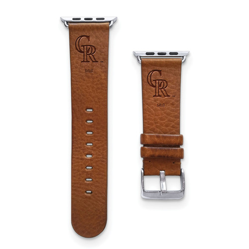 GameTime Colorado Rockies Leather Apple Watch Band, View 1