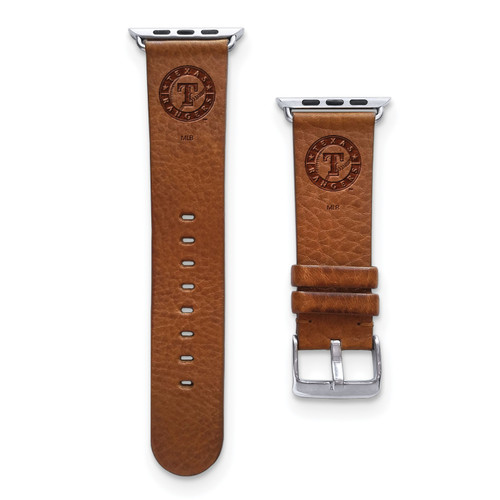 GameTime Texas Rangers Leather Apple Watch Band, View 1