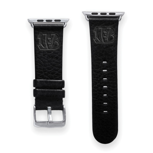 GameTime Cincinnati Bengals Leather Apple Watch Band, View 1
