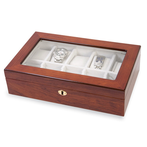 Luxury Giftware by Jere Rosewood Finish 10-Watch Case