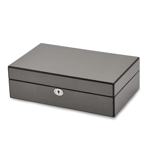 Luxury Giftware by Jere Black Carbon Fiber Finish 10-Watch Case