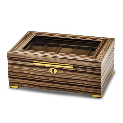 Luxury Giftware by Jere South American Vine Veneer 10-Watch and Jewelry Box