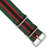 deBeer Green, Red and Black Striped Nylon Watch Band 263