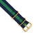 deBeer Navy and Green Striped Nylon Watch Band 285, 285-GOLD-18, 285-GOLD-20, View 4