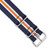 deBeer Navy, White and Orange Striped Nylon Watch Band 296