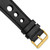 deBeer Black Grand Prix Leather Watch Band with Black Stitching BA369, BA369-24, View 14