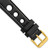 deBeer Black Grand Prix Leather Watch Band with White Stitching BA370, BA370-18, View 2