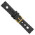 deBeer Black Grand Prix Leather Watch Band with White Stitching BA370, BA370-22, View 13