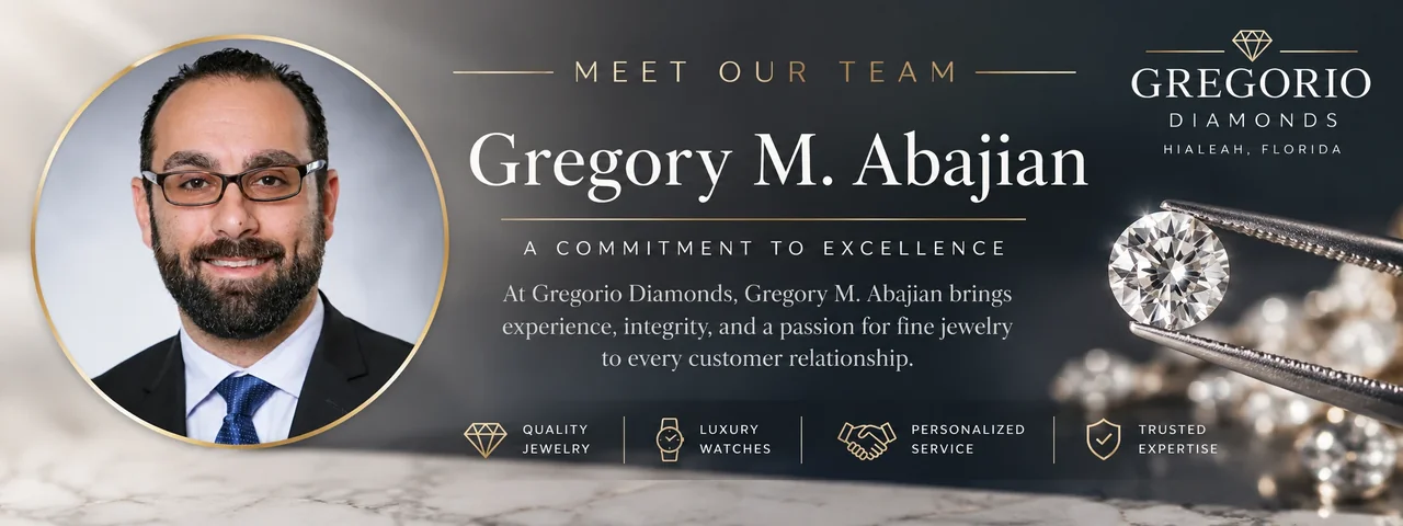 Gregorio Diamonds gregory m. abajian banner — Gregory M. Abajian — Fourth-Generation Jeweler & Watchmaker in Hialeah, FL — Hialeah, Florida