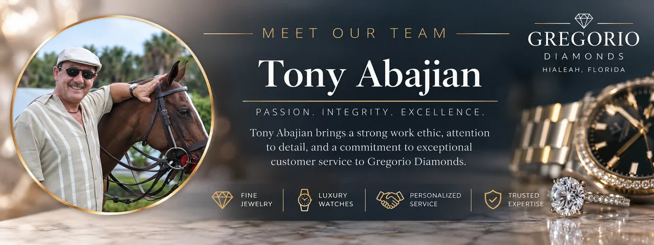 Gregorio Diamonds tony abajian banner — Tony Abajian — Third-Generation Jeweler & Gemologist in Hialeah, FL — Hialeah, Florida