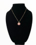 Beautiful High End Quality 18K Gold Plated Fashion Copper Red Round Drop Oil Zirconia Fatima Hand Stainless Steel Necklace