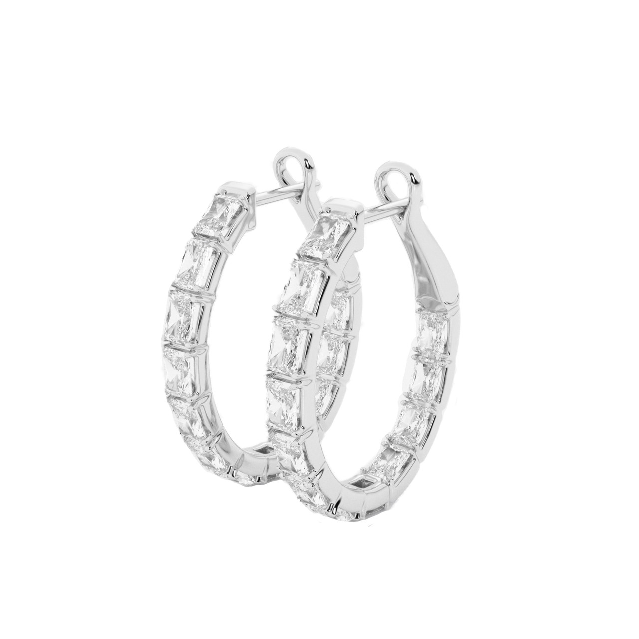 SquareCut Diamond Hoop Earrings