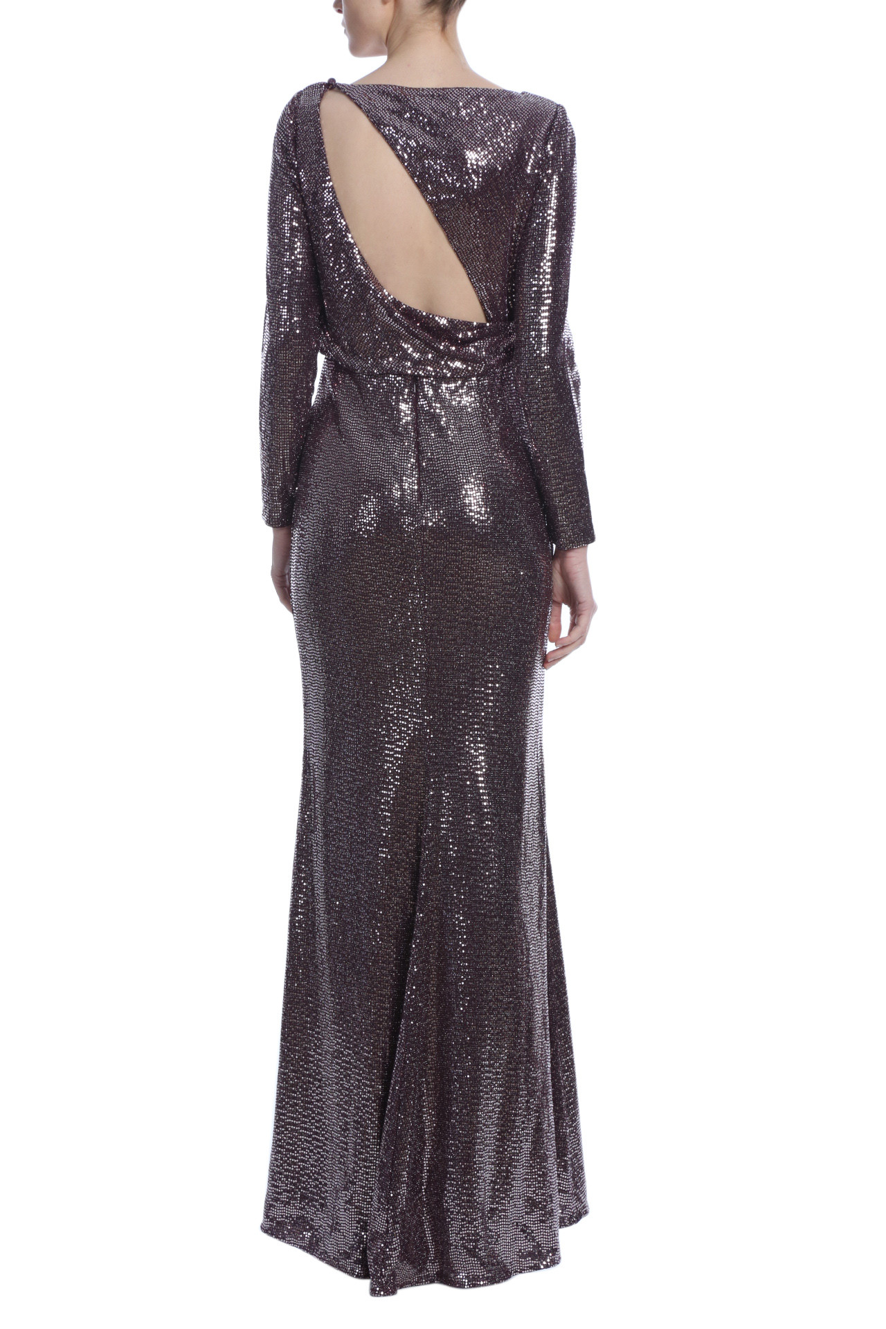 Sequin Asymmetrical Back Cut Out Gown by Badgley Mischka