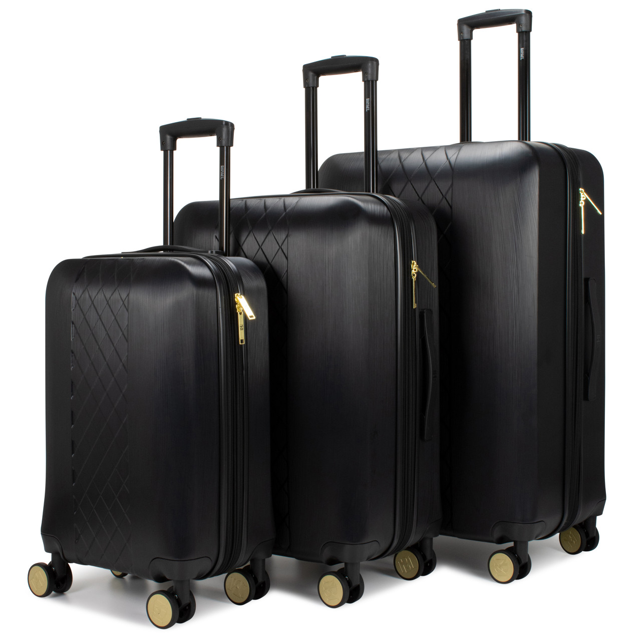 Badgley Mischka Diamond 3 Piece Expandable Luggage Set (Burgundy)