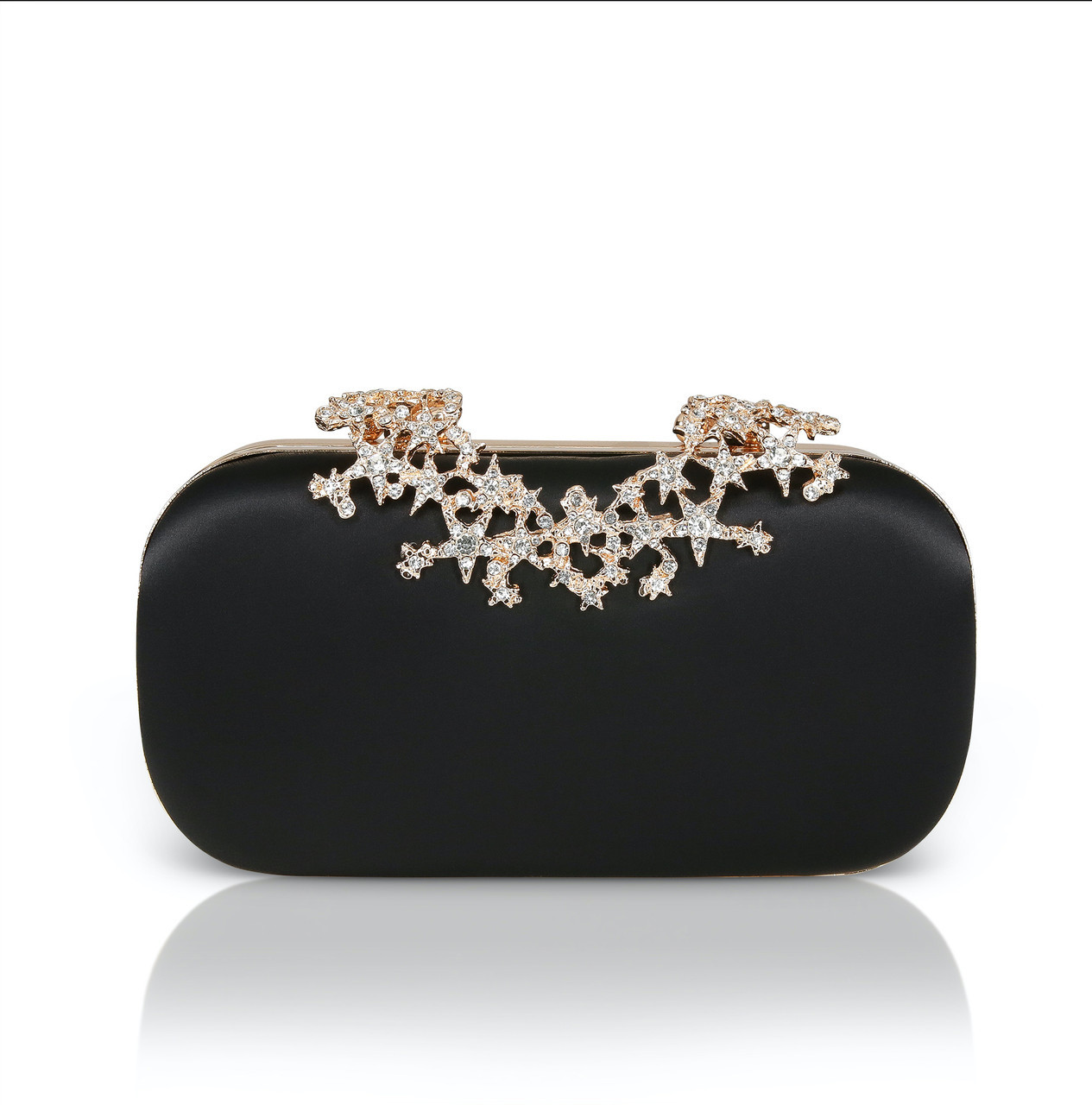 Lyra Starburst Clasp Satin Minaudiere by Badgley Mishcka