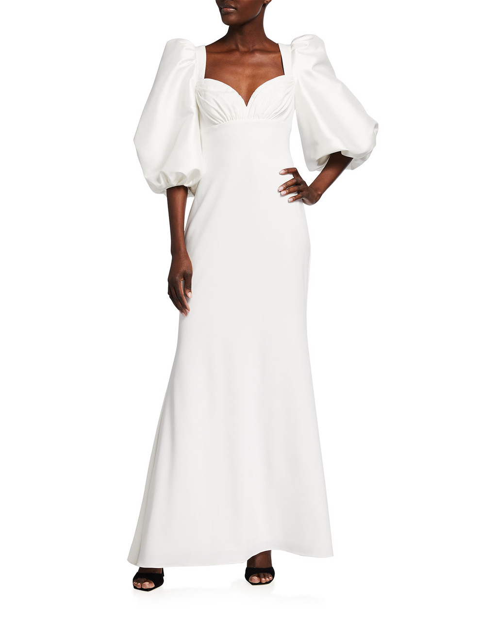 Odessa Fitted Gown With Balloon Sleeves 