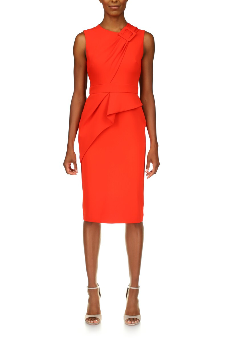 Crepe Buckle Front Day Dress By Badgley 