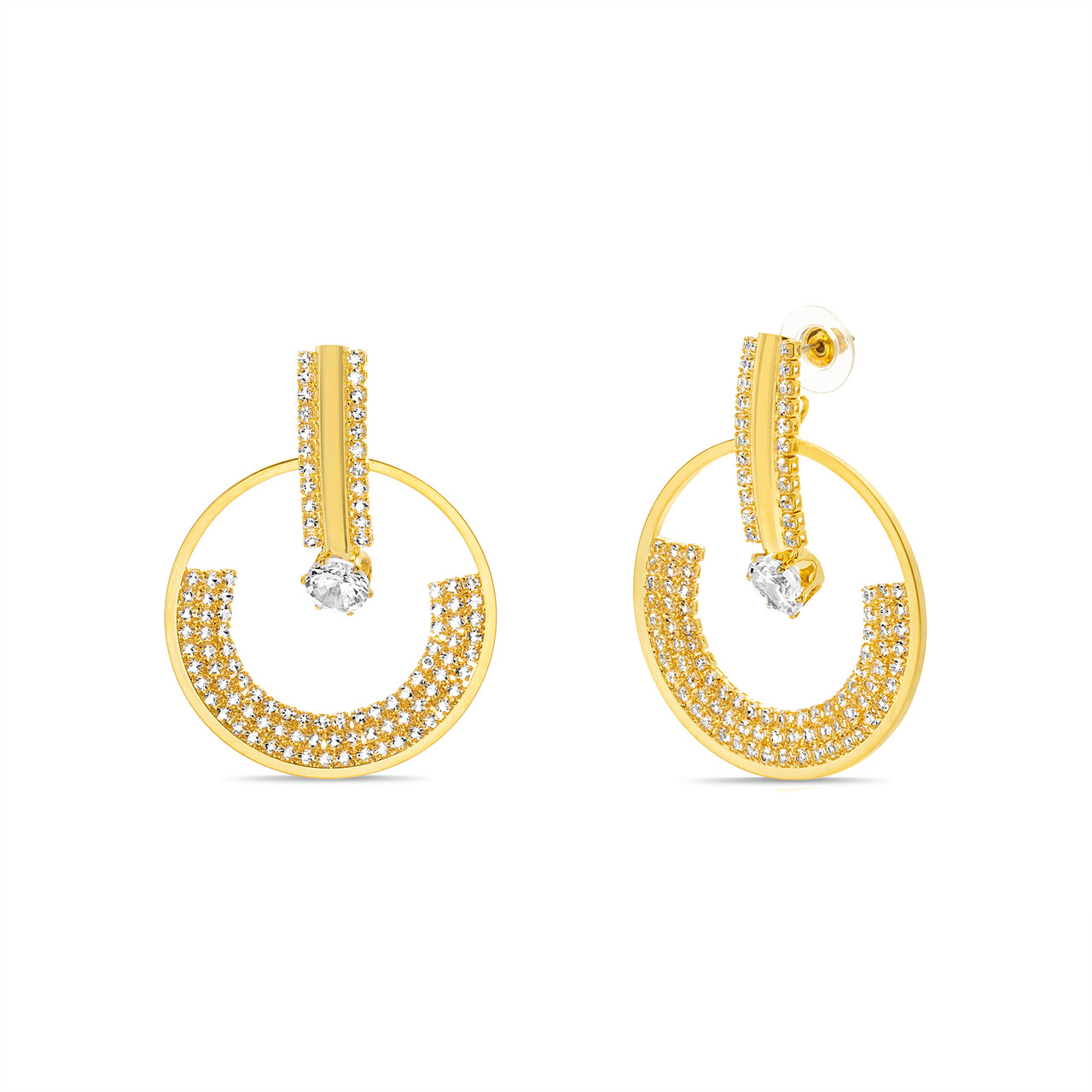 Curved Cutout Disc Post Earring By Badgley Mischka